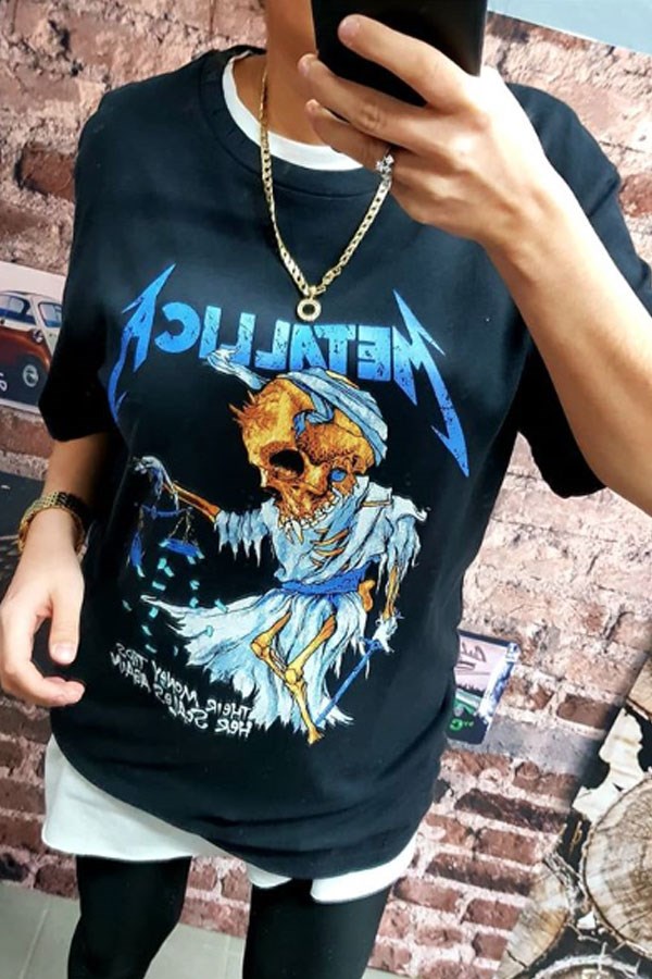 Metallica Mavi Logolu Tshirt