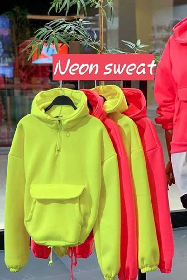 Kanguru Cepli Neon Sweatshirt