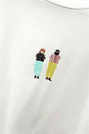 Çift Nakışlı Yırtmaçlı Tunik Tshirt