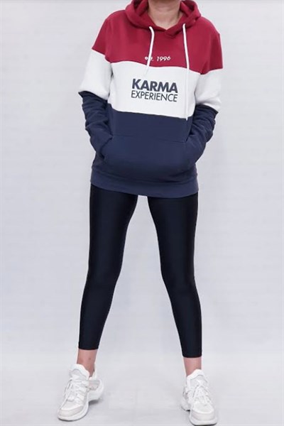 Karma 3 Renkli Kapşonlu Sweatshirt