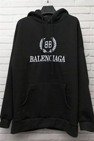 Siyah Balanciaga Kapşonlu Sweatshirt